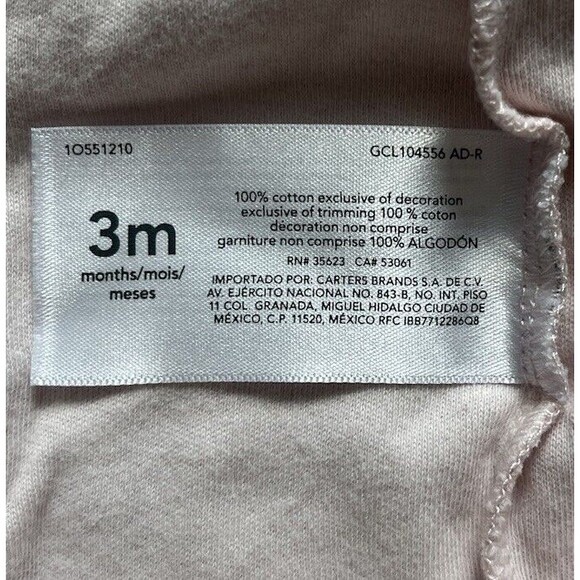 Carter's Floral & Hearts Sleepers Footies Pajamas  2-Way Zipper 3M Lot of 3 NWOT - Picture 14 of 14